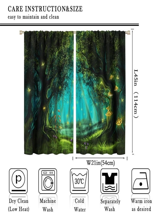 YCness Fantasy Nature Curtains for Windows, Gothic Gate Fantasy Forest Theme Curtains for Living Room, Magic Dreamland Fairy Landscape Pattern Blackout Drapes 2 Panel Sets, 42x45 Inch, Style-3 - Image 2